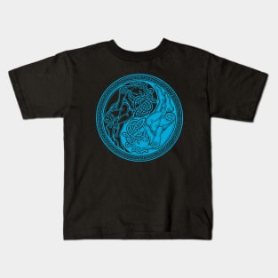 Celtic Yin Yang - blue Kids T-Shirt